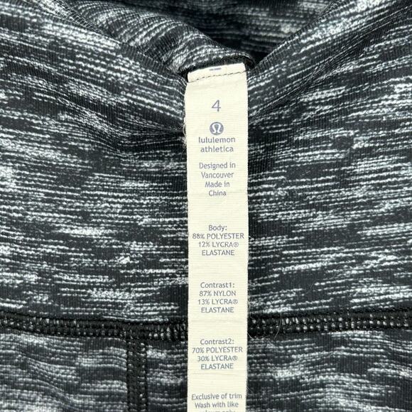 Lululemon Wunder Under Stirrup Pants Dramatic Static White Black Size 4 - Picture 5 of 6